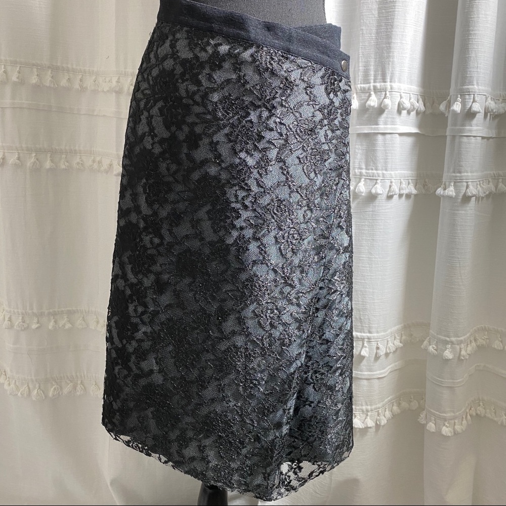 Black denim with lace overlay skirt